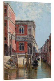 Holzbild Gondoliere auf einem venezianischen Kanal - Antonietta Brandeis