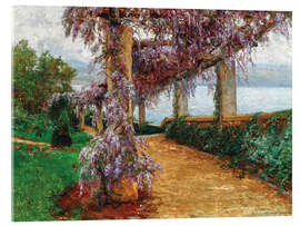 Stampa su vetro acrilico A pergola covered with wisteria, Villa Haas - Olga Wisinger-Florian