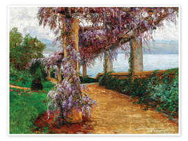 Tableau A pergola covered with wisteria, Villa Haas - Olga Wisinger-Florian