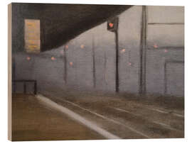 Cuadro de madera Princes Bridge Station - Clarice Beckett