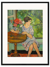 Impression artistique encadrée Young Girl in Front of a Window, 1930 - Suzanne Valadon