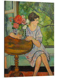 Magnettafel Junges Mädchen vor einem Fenster, 1930