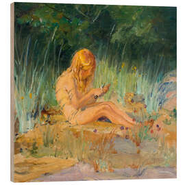Wood print Antti on the beach