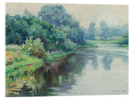 Tableau en verre acrylique A calm river on a gray day - Mabel May Woodward