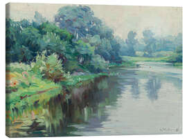 Canvas print A calm river on a gray day - Mabel May Woodward