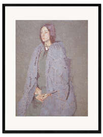 Gerahmter Kunstdruck Frau mit Umhang