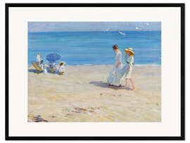 Framed art print Blue sea on the beach of Saint Malo