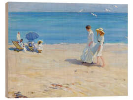 Trätavla Blue sea on the beach of Saint Malo - Helen Galloway McNicoll