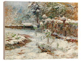 Wood print October snow, Hartenstein Castle - Olga Wisinger-Florian