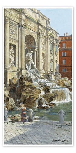 Poster La fontaine de Trevi à Rome