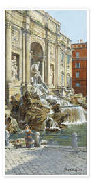 Tableau La fontaine de Trevi à Rome - Antonietta Brandeis