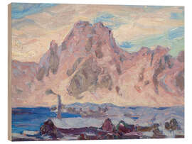 Holzbild Lofoten in Violett Studie, 1934 - Anna Katarina Boberg
