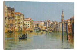 Holzbild Die Rialtobrücke, Venedig