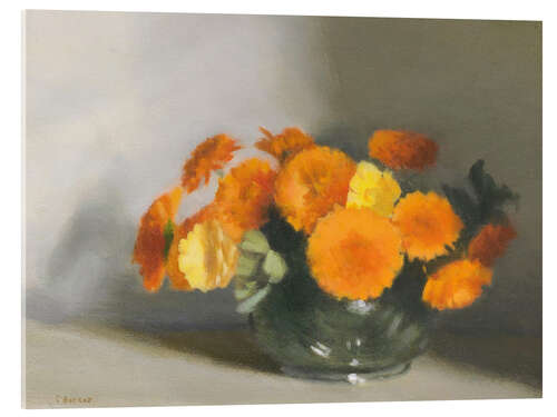 Akrylbilde Bowl of marigolds