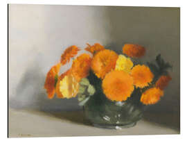 Stampa su alluminio Bowl of marigolds