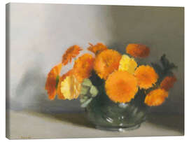 Tableau sur toile Bowl of marigolds