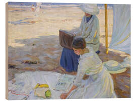 Obraz na drewnie In the shade of the tent - Helen Galloway McNicoll