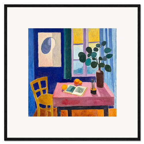 Gerahmter Kunstdruck Morgens von Ihrem Zimmer