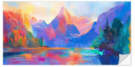 Wandsticker Reflexionen in Farbe