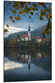Tableau en aluminium Autumn at Lake Bled, Slovenia - Martin Podt