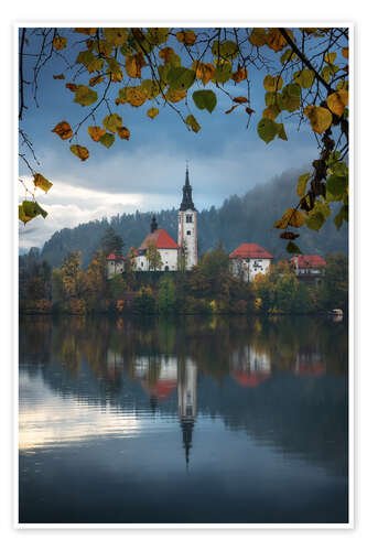 Poster Autumn at Lake Bled, Slovenia