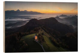 Holzbild Schönheit bei Sonnenaufgang, Slowenien - Martin Podt