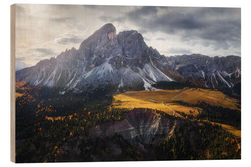 Holzbild Herbstzauber in den Dolomiten