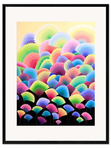 Impresión de arte enmarcada Multicolour Flowers