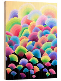 Wood print Multicolour Flowers - Maria Tuzhilkina