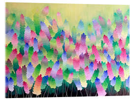 Acrylglasbild Feld der Regenbogenblumen