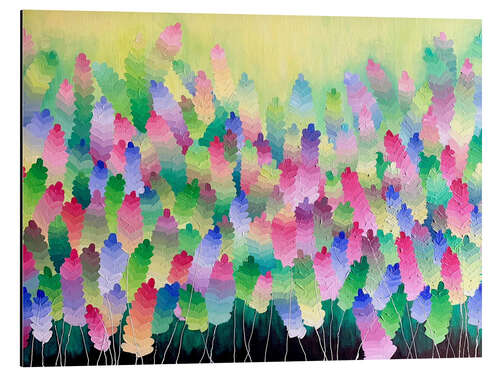 Aluminium print Field of Rainbow Flowers