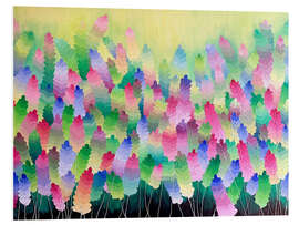 Hartschaumbild Feld der Regenbogenblumen