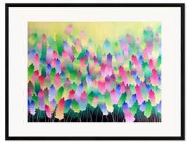 Gerahmter Kunstdruck Feld der Regenbogenblumen