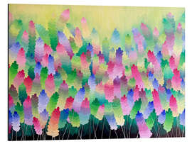 Magnettafel Feld der Regenbogenblumen