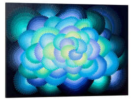 Alubild Blaue Weltraumblumen - Maria Tuzhilkina