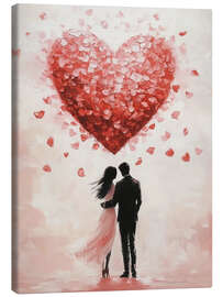 Canvas print Valentines Day Romantic Couple with Red Heart - TAlex