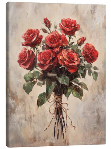 Tableau sur toile Valentines Day Red Roses Bouquet