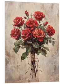 Obraz na PCV Valentines Day Red Roses Bouquet