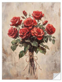 Wandsticker Rote Rosen zum Valentinstag