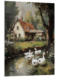 PVC print Ducks in village