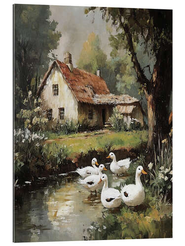 Gallery print Ducks in village