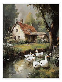 Obra artística Ducks in village - Olga Telnova