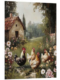 PVC print Chickens at the old farm