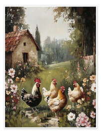 Obra artística Chickens at the old farm - Olga Telnova