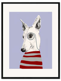 Kunsttryk i ramme Greyhound with monocle