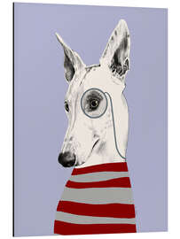 Magnettafel Windhund mit Monokel