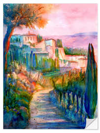 Adesivo murale Provence Village in the Evening Light