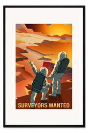 Gerahmter Kunstdruck Surveyors Wanted - Space Travel Recruitment