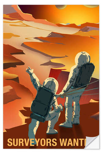 Naklejka na ścianę Surveyors Wanted - Space Travel Recruitment