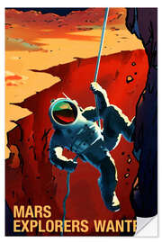 Naklejka na ścianę Mars Explorers Wanted - Space Travel Recruitment - NASA